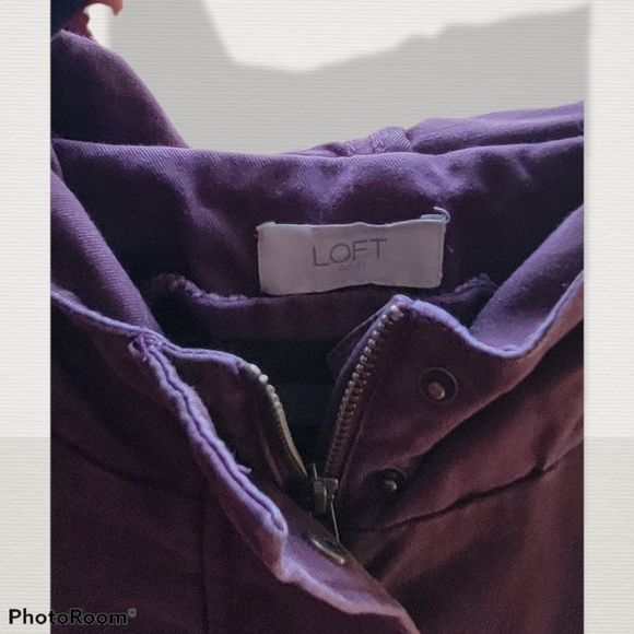 LOFT plum canvas fall/spring jacket - Picture 4 of 5
